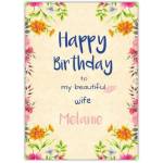 Happry Birthday Pretty Flowers  Card