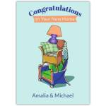 Personalised Congratulations on Your New Home Card with Furniture Illustration