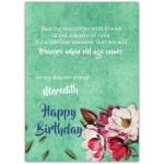 Making Memories With Friend Floral Birthday Card Personalised for Her in Green