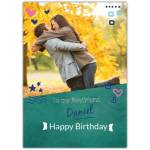 Personalised Happy Birthday Card for Boyfriend with Photo Upload and Shapes Design