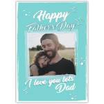 Personalised Happy Fathers Day Card Blue Stars And Bubbles Photo Upload Dad Love