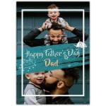 Personalised Happy Fathers Day Card with Two Big Photo Frames for Dad