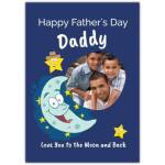 Personalised Happy Father's Day Daddy Card with Moon and Stars Photo Upload Design