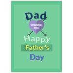 Happy Fathers Day Card with Heart and Arrows Design in Green for Dad