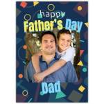 Personalised Happy Father's Day Card with Geometric Shapes Photo Upload Option