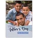 Personalised Happy Fathers Day Photo Upload Card Blue Grey Dots to the Best Dad