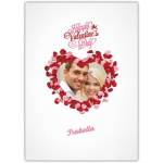 Personalised Valentine’s Day Card Red and Pink Petal Heart Photo Frame Design