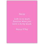 Happy Birthday Pink Background Funny Saying Card
