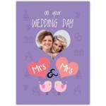 On Your Wedding Day Mrs and Mrs Photo Upload Same Sex Wedding Card