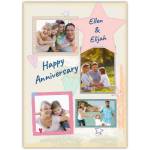 Personalised Happy Anniversary Photo Upload Card with Custom Names and Colourful Design