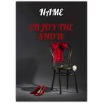 Personalised Romantic Valentines Day Card with Red Lingerie and White Rose Design