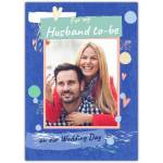 Personalised Wedding Day Card for Husband to Be with Photo Upload and Heart Design