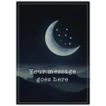 Personalised Moon and Stars Night Sky Greeting Card with Custom Message Option