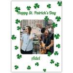 Personalised St Patrick's Day Photo Card with Green Shamrocks Design