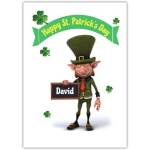Personalised Creepy Leprechaun St Patrick's Day Greeting Card with Name Option