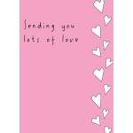 Sending Lots of Love Pink Hearts Valentine's Day Greeting Card