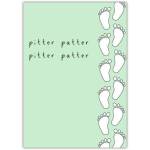 Baby Congratulations Pitter Patter Footprints New Arrival Greeting Card