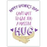 Father's Day Card with Big Hug Illustration and Heartfelt Message