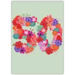 50th Birthday Floral Number Greeting Card with Colourful Flowers Design