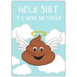 Funny Holy Shit It's Your Birthday Humorous Rude Birthday Greeting Card