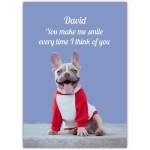 Thinking Of You Dog Smile Greeting Card
