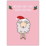 Wishing Ewe A Very Merry Christmas Cute Sheep Humour Festive Greeting Card