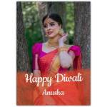 Personalised Happy Diwali Photo Upload Card with Traditional Woman Design