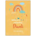 Personalised Colourful Diwali Greeting Card with Rainbow and Lights Design