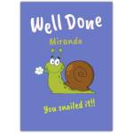Well Done You Snailed It New Job Congratulations Pun Greeting Card