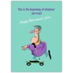 Funny Retirement Card for Men Skateboarding Custom Name Option