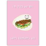 I'm Crazy Bao You Cute Valentines Day Card with Smiling Bao Bun Design