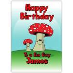 Happy Birthday To A Fun Guy Personalised Mushroom Card