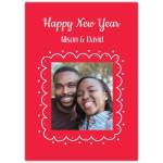 Personalised Red Happy New Year Photo Upload Greeting Card for New Year Wishes