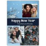 Personalised Happy New Year Photo Collage Card with Snowy Winter Scene