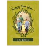 Personalised Happy New Year Photo Card Lime Green Festive Family Greetings