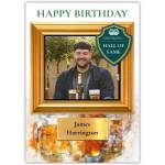 Personalised Drinking Hall of Fame Birthday Card with Photo Upload and Nameplate