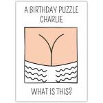 Personalised Birthday Puzzle Humour Card with Newspaper Illustration
