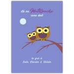 Happy Mother's Day Owls Greeting Card in Irish with Personalised Text Option