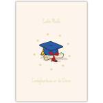 Congratulations Graduation Card with Mortar Board and Diploma Illustration in Irish