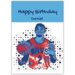 Personalised Basketball Player Birthday Card with Custom Name Option