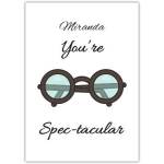 Personalised Fun Spectacles Pun Greeting Card with Name Customisation
