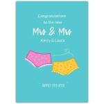 Personalised Congratulations Card for New Mrs and Mrs Wedding or Civil Union