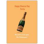 Happy Divorce Day Personalised Champagne Celebration Greeting Card