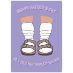 Funny Father's Day Card Featuring Socks and Sandals with Birkenstock Pun