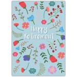 Happy Retirement Card Floral Design Personalised Greeting Card for Retirement Wishes