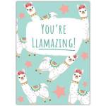 You're Llamazing Cute Llama Encouragement Greeting Card with Personalised Message Option