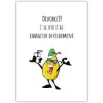 Divorce Humour Card with Cheerful Fruit Character for Support and Encouragement