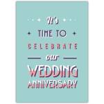 Time To Celebrate Our Wedding Anniversary Greeting Card in Retro Style