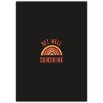 Get Well Sunshine Retro Rainbow Get Well Soon Card with Personalised Message