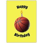 Happy Birthday Basketball Candle Sports Themed Greeting Card
